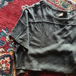 Free People Oversized Short Sleeve Sweatshirt Top